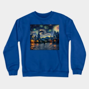 Starry Night Over Hogsmeade Village Crewneck Sweatshirt